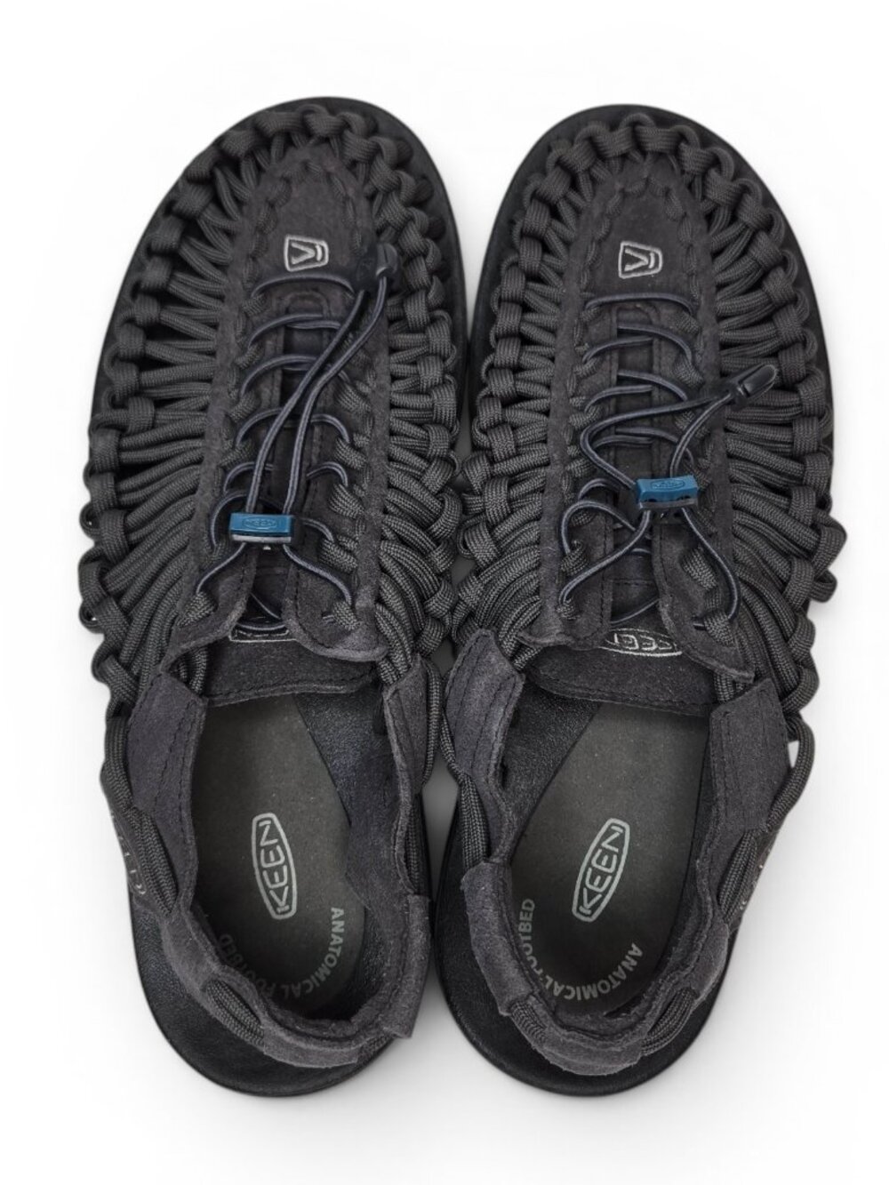Keen Uneek Flat Woven Bungee Sandal Sneakers Mens Grey Breathable Contour 10.5 - Picture 6 of 10